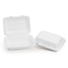 Cana-de-açúcar Container de compartimento único / Recipiente de celulose Container de compartimento único Container / Container de concha de bagasse / Clamshell biodegradável